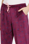 Zivame Supersoft Velour Knit Pyjama - Potent Purple — thumbnail 5